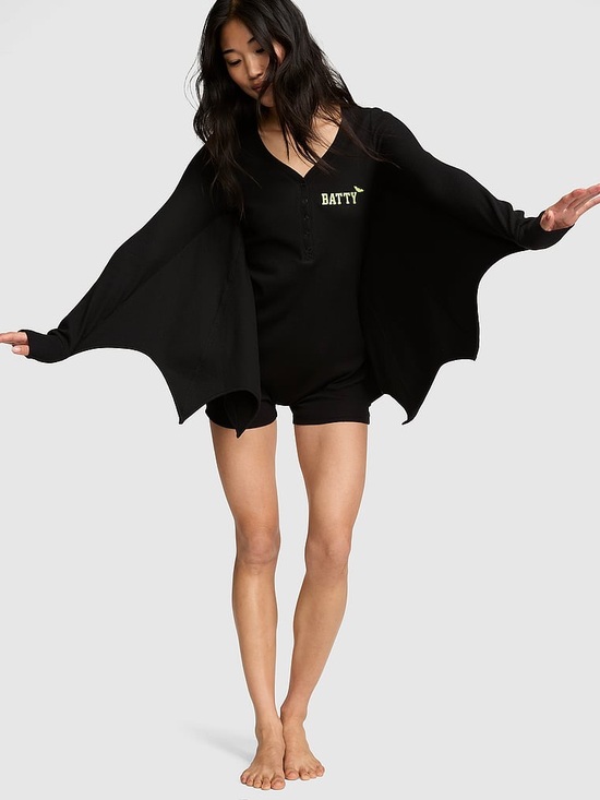 PINK Victoria's Secret Other - Victoria’s Secret PINK Sold Out It’s Batty Romper 🦇 Halloween Rare HTF XL OR L